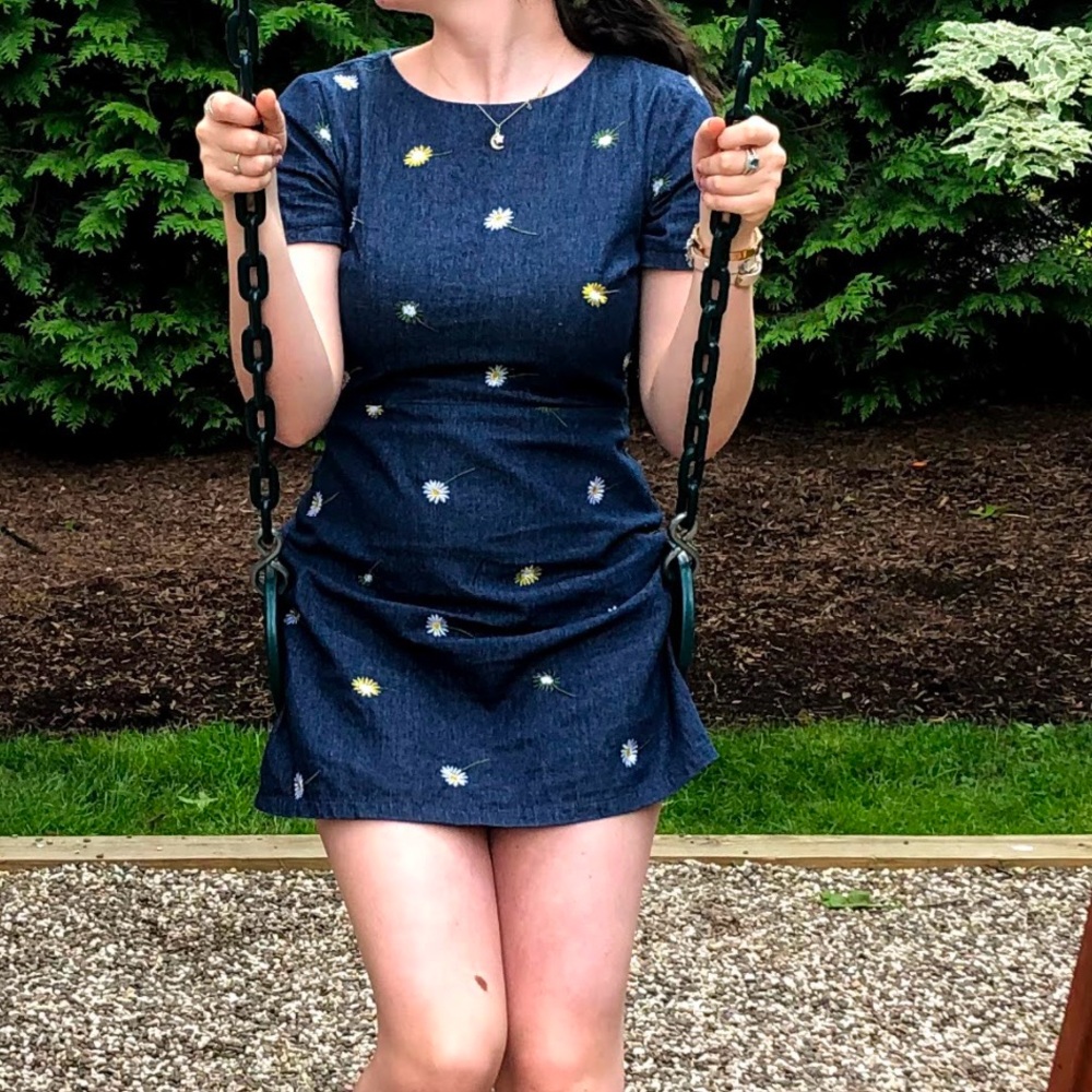 Aqua Denim Zipup dress - size small